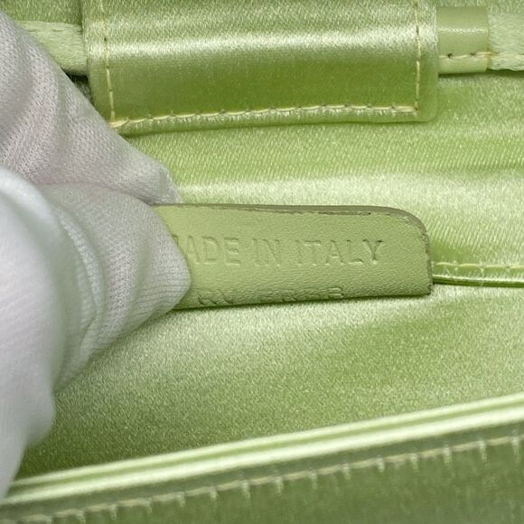BVLGARI Light Green Satin Mini Shoulder Bag - Picture 10 of 12